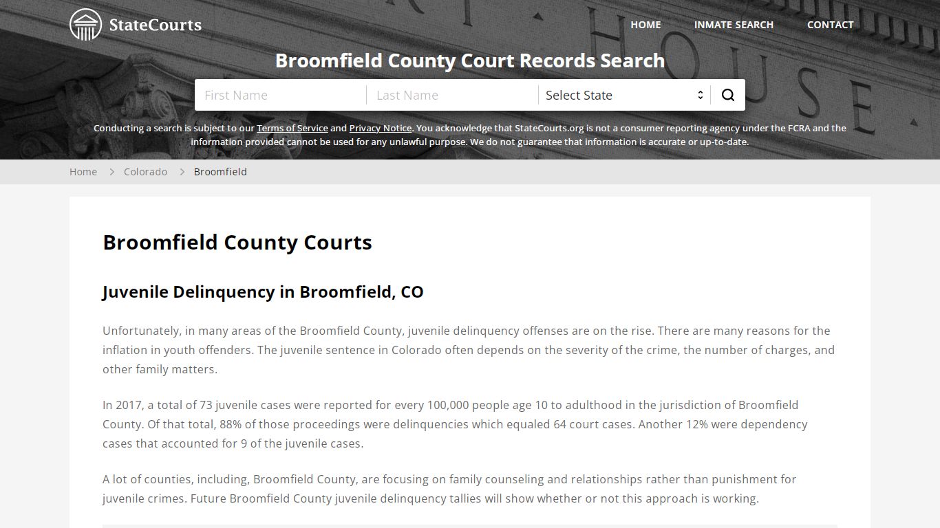 Broomfield County, CO Courts - Records & Cases - StateCourts