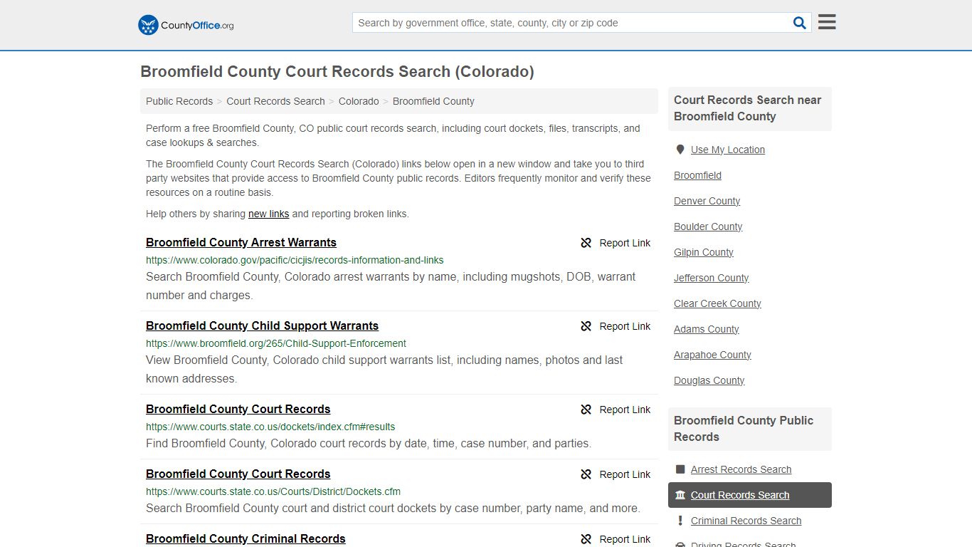 Court Records Search - Broomfield County, CO (Adoptions, Criminal ...