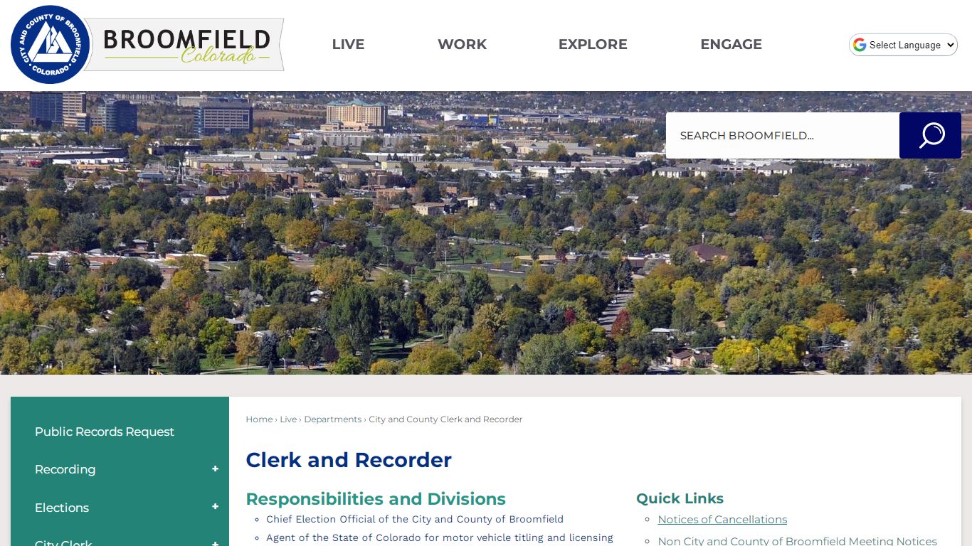 Clerk and Recorder - City and County of Broomfield