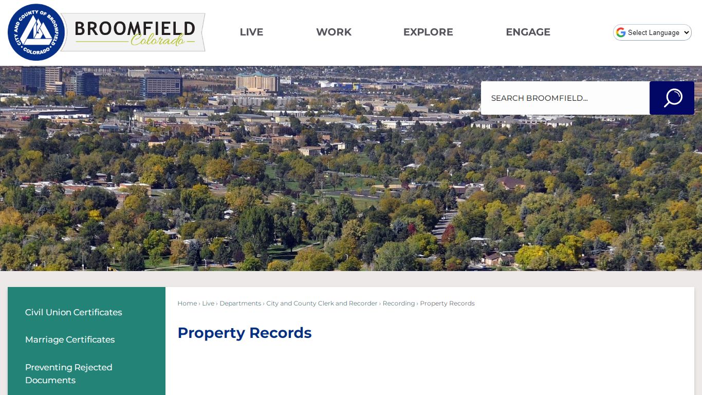 Property Records | City and County of Broomfield - Official Website